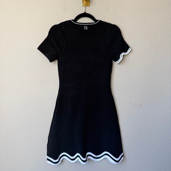 PH5 Black Wavy Hem Mini Dress Size M - Picture 2 of 5